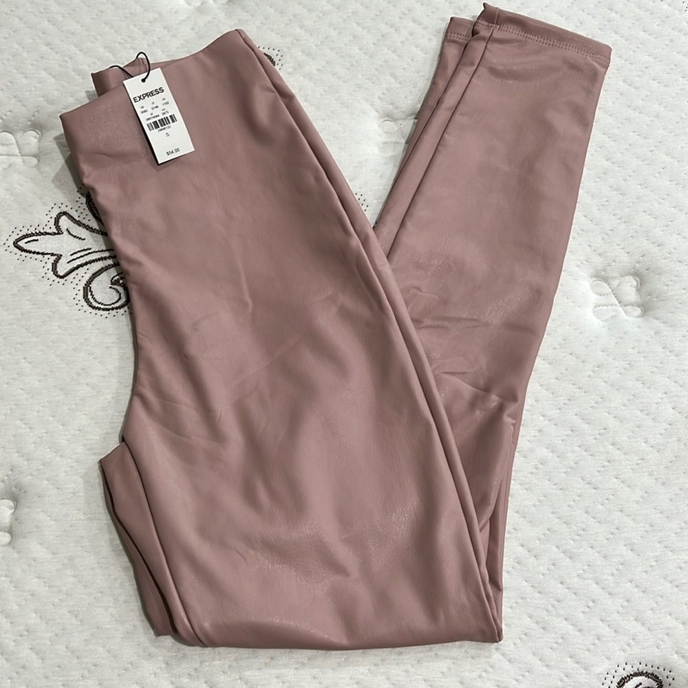 Express super high waisted faux leather leggings htf brand new with tags